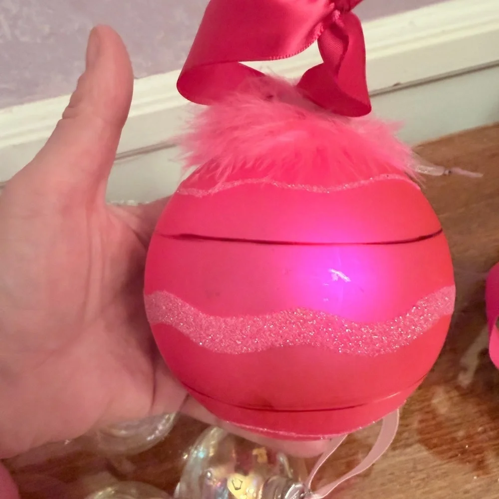 More Pink from Tootsie’s closet!!bottom reallyVibrant Pink Holiday Ornaments  o